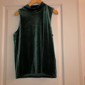 Shiny Green Velvet Turtleneck
